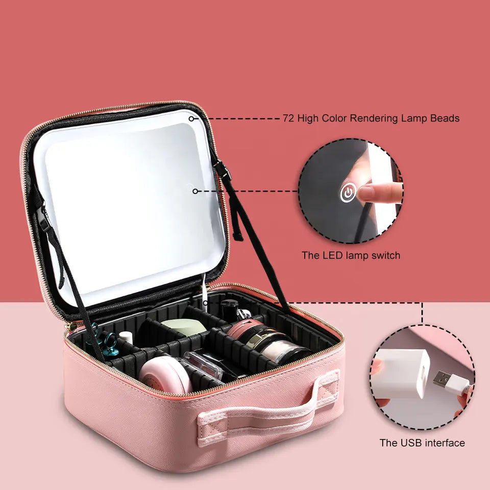 LED Makeup Bag With Mirror Lights